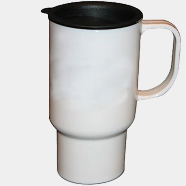 Stainless steel 14oz travel mug. Thumbnail